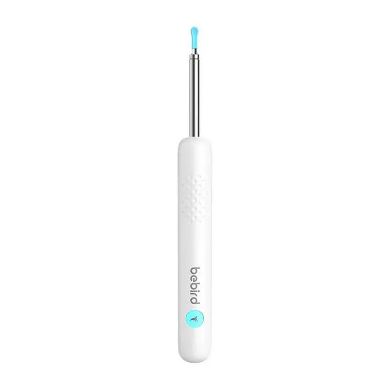 Bebird white R1+ otoscope and ear cleaner on a white background